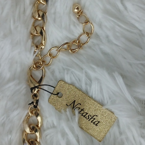 *NWT* Natasha Goldtone Bridal Whimsical Rhinestone Butterfly Statement Necklace - Picture 8 of 16